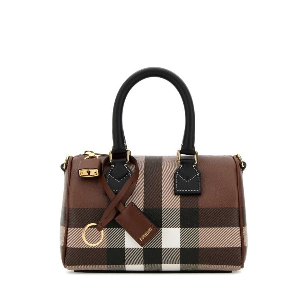 Burberry Women Printed Canvas Mini Check Handbag